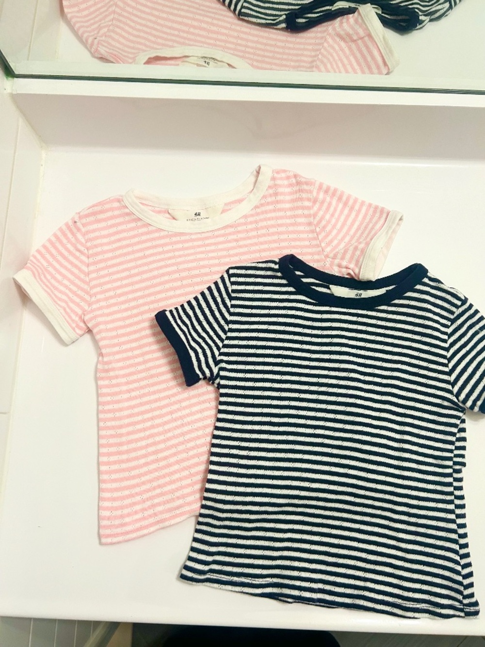 H&M striped girls tees set of 2 size 4-6 years